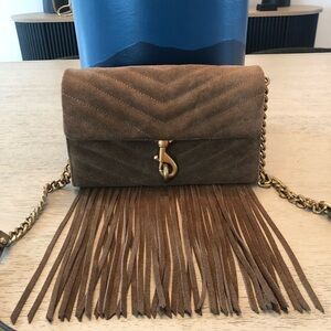 Rebecca Minkoff Brown Suede Fringe Crossbody Bag